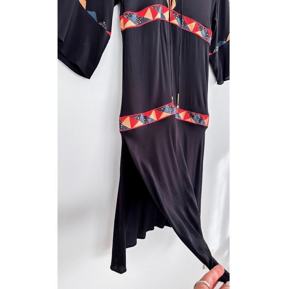 Liberty Garden Black Faux Suede Trim Midi Whimsigoth FantasY2K Dress medium - Picture 5 of 11